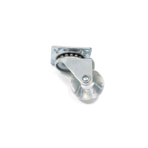 Rotila IFL pentru mobilier, silicon, FI 35 mm, H=50 mm, cu / fără blocare, max. 25 kg/bucata, placă fixare 42x42 mm, finisaj transparent/zincat - Img 2