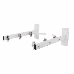 Set 2 suporti otel pentru uscator rufe, 3 randuri de sarme, finisaj alb