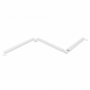 Set accesorii pentru montaj orizontal inaltator blat rectangular, plastic, finisaj alb