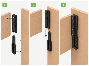 Set demontabili Letto pentru pat fixare la 90 grade , plastic negru