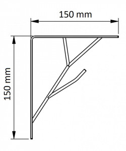 Suport polita model Mini ALBERO, 150x150x20x2.0 mm, finisaj negru