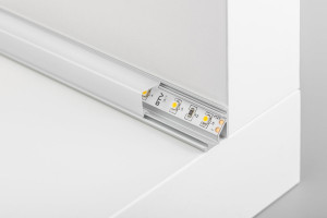 Capac triunghiular pentru profile GLAX, L=3050 mm, finisaj alb periat - Img 3