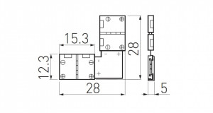 Conector unghiular XC11 pentru banda LED de 8 mm, LD-ZTKT8MM-02N - Img 2