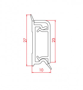 Inaltator blat | Plinta antistrop pentru blat aluminiu | alb | negru