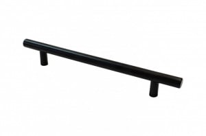 Maner metalic cilindric pentru mobilier, model FI 12, stil modern/minimalist, Distanta dintre gauri = 96 | 128 | 160 | 256 mm, finisaj negru mat