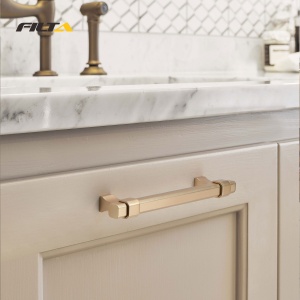 Maner metalic pentru mobilier, model Dava, distanta dintre gauri = 160 | 256 mm, finisaj auriu mat - Img 3