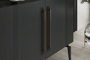 Maner mobilier 192 mm Memphis Lungo negru auriu