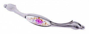Maner mobilier cu portelan FERAY 128 mm inox