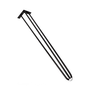 Picior metalic pentru mese model TRINITY, otel, H=406 | 710 mm, finisaj negru mat - Img 3