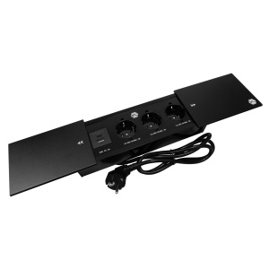 Priza incastrabila model ARAGO, 3 iesiri Schuko, 1x USB-A, 1x USB-C, cablu 1,5 m inclus, finisaj alb | negru - Img 4