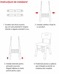 Scaun plastic pentru gradinita, 280x300 mm, H260-300/530-570 mm, gri/albastru | galben | rosu | roz | verde - Img 17