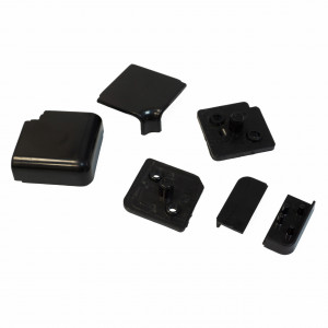 Set accesorii pentru montaj orizontal inaltator blat rectangular, plastic, finisaj negru