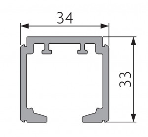 Sina superioara pentru sistem E-SPACE, L=2500 mm, finisaj aluminiu - Img 2