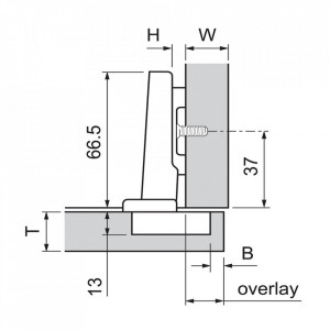 Balama BLUM clip TOP aplicata cu BLUMOTION, deschidere 110 grade, montaj INSERTA, 71B3590 - Img 3