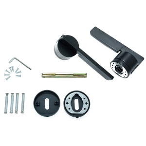 Maner pentru usi si rozeta P, model ESUS, FI 54x155 mm, finisaj negru mat