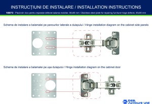 Placa din inox pentru reparatie defecte balama mobilier, 90x90 mm - Img 2