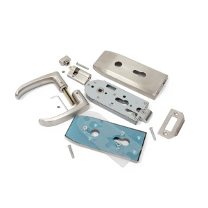 Set broasca si maner pentru usa din sticla 10-12 mm, model NEXA, asimetrica, finisaj inox - Img 9