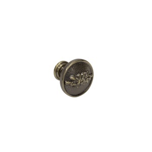 Buton metalic pentru mobilier, model SAFIRA, Ø 27.5x23.5 mm, antic auriu