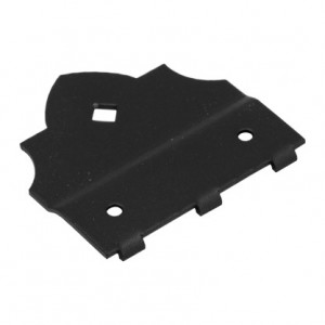 Conector metalic de capat decorativ negru SDD85A, otel tratat antirugina, 85x85x2.5, pentru armonizare sistem imbinare lemn