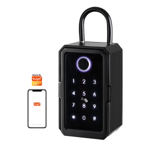 Lacăt smart TitanBox pentru chei, cifru, card, amprentă și aplicație Tuya, negru