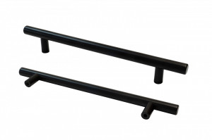 Maner metalic cilindric pentru mobilier, model FI 12, stil modern/minimalist, Distanta dintre gauri = 96 | 128 | 160 | 256 mm, finisaj negru mat