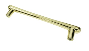 Maner metalic pentru mobilier, model Hiram, distanta dintre gauri = 128 mm, finisaj auriu lucios/transparent - Img 2
