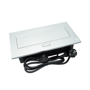 Priza incastrabila model VADO, 2 iesiri Schuko, 1x USB-A, 1x USB-C, 1x HDMI, cablu 1,5 m inclus, finisaj alb | aluminiu | negru - Img 1