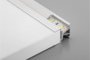 Profil aluminiu GLAX Mini pentru 2 benzi LED, PA-GLAXMNBDW3M-AL, max. 18 mm, L=3007 mm - Img 3