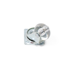 Rotila IFL pentru mobilier, silicon, FI 35 mm, H=50 mm, cu / fără blocare, max. 25 kg/bucata, placă fixare 42x42 mm, finisaj transparent/zincat - Img 3