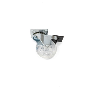 Rotila IFL pentru mobilier, silicon, FI 50 mm, H=62mm, cu / fără blocare, max. 25 kg/bucata, placă fixare 42x42 mm, finisaj transparent/zincat - Img 7
