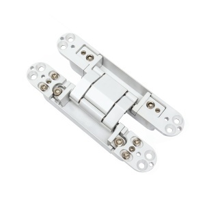 Balamă ascunsă reglabilă 3D pentru uși interior IFL 1208x, 150 × 25 mm, set 2 buc, finisaj alb | aluminiu | negru