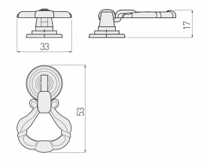 Buton model WP1147, finisaj antic auriu - Img 2