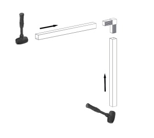 Element tip L pentru imbinare 2 profile sistem Puzzle
