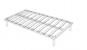 Picior metalic pentru kit somiera, Ø38x250 mm, 2.5 cm posibilitate reglaj, finisaj negru