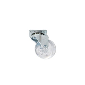 Rotila IFL pentru mobilier, silicon, FI 50 mm, H=62mm, cu / fără blocare, max. 25 kg/bucata, placă fixare 42x42 mm, finisaj transparent/zincat - Img 4