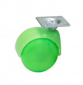 Rotila pivotanta pentru mobilier verde FI 50 mm H 65 mm