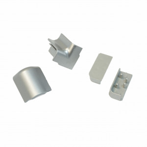 Set accesorii pentru montaj vertical inaltator blat rectangular, plastic, finisaj aluminiu