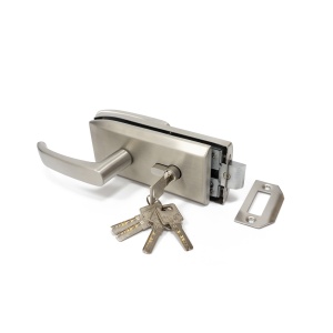 Set broasca si maner pentru usa din sticla 10-12 mm, model NEXA, asimetrica, finisaj inox - Img 3
