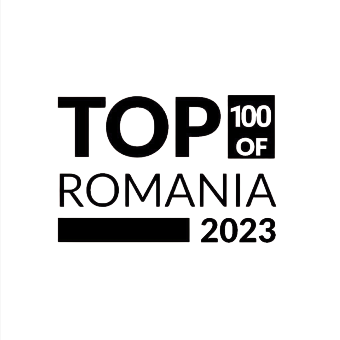 Top 100 of Romania 2023 logo on white background
