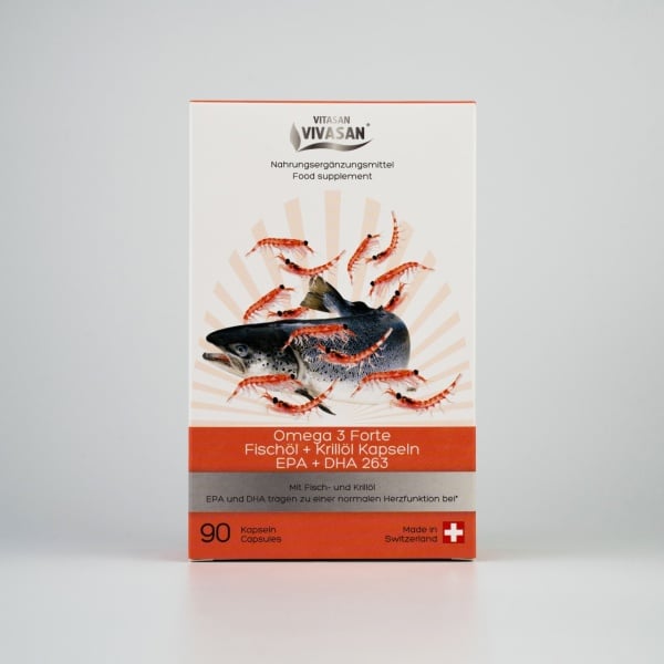 Omega 3 Forte - Supliment alimentar cu ulei de pește și ulei de krill EPA+DHA - 90 capsule