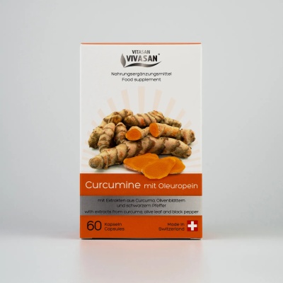 Curcumină cu Oleuropeină și Piperină - Supliment alimentar antioxidant - 60 capsule
