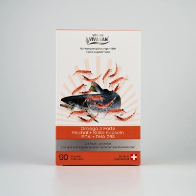 Omega 3 Forte - Supliment alimentar cu ulei de pește și ulei de krill EPA+DHA - 90 capsule