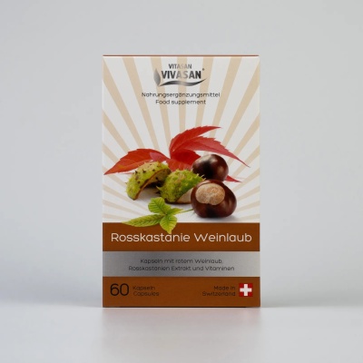 Capsule cu extracte din frunze de struguri rosii, castane si vitamine - 60 capsule