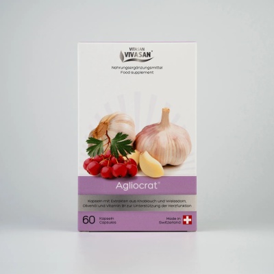 Agliocrat - Supliment alimentar cu extracte de Usturoi, Paducel si vitamina B1 - 60 capsule