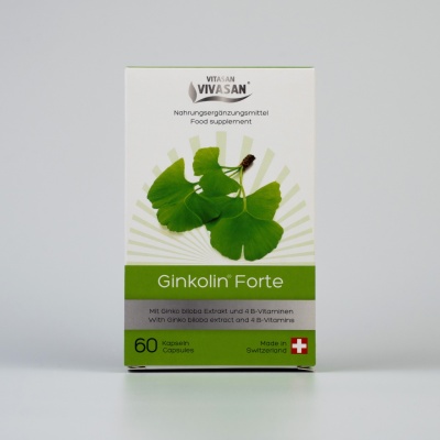 Ginkolin Forte - Supliment alimentar cu extract de Ginkgo biloba - 60 capsule - Img 1