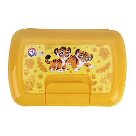 Cutie pentru mic dejun cu autocolant, (9086) Technok, 0.9 L, galben