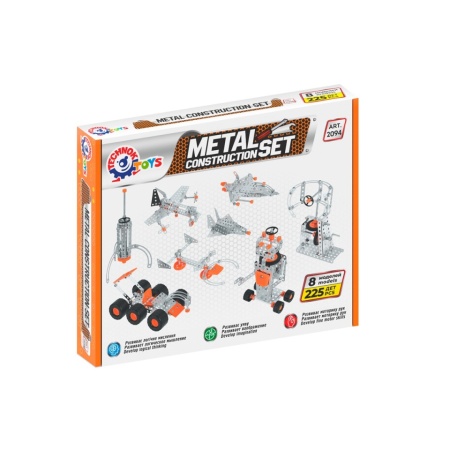 Set de construit metalic, TechnoK, 8 modele de vehicule spatiale, 225 de piese