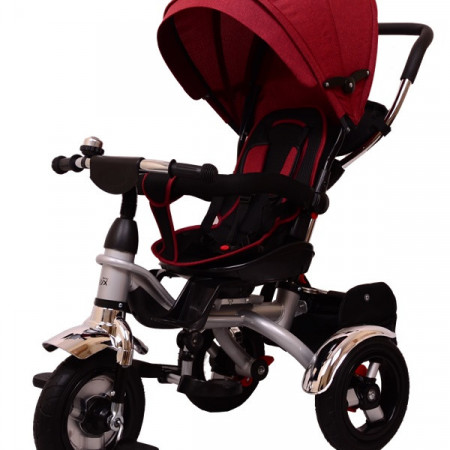 Tricicleta pentru copii Lux Trike cu scaun pivotant la 360 grade, rosu