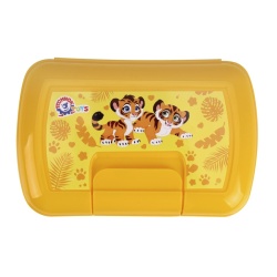 Cutie pentru mic dejun cu autocolant, (9086) Technok, 0.9 L, galben - Img 1