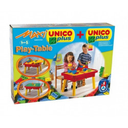 Set masuta si cuburi de constructie, Unico Plus, 31 piese - Img 1